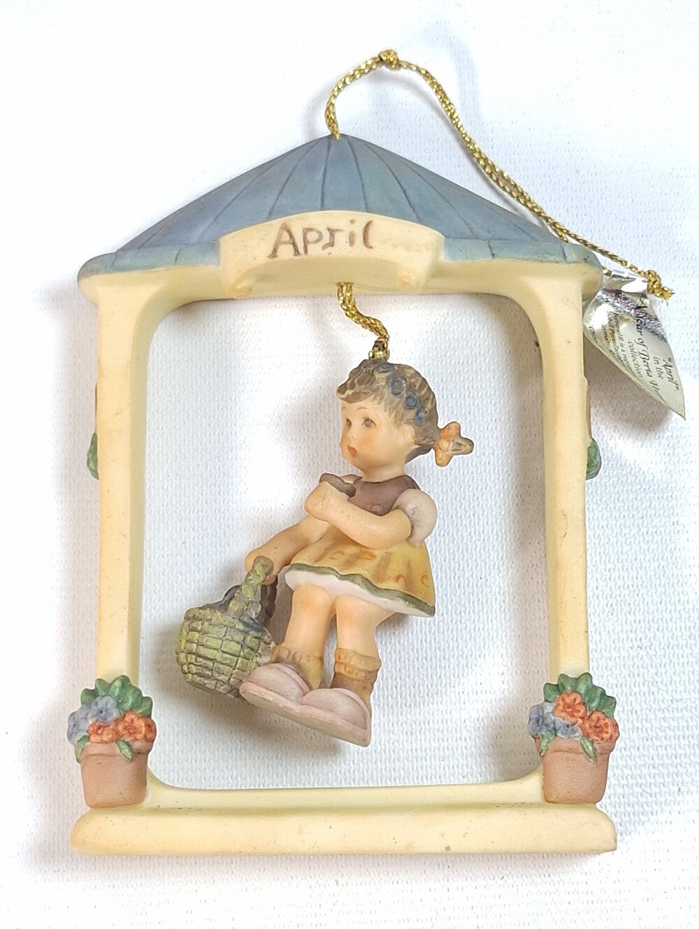 Goebel Berta Hummel "April" Figurine Ornament A Year of Berta Hummel Calendar